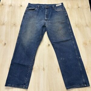 Vintage Red Kap Jeans Mens 40x32 Blue Denim Relaxed Straight Distressed Workwear